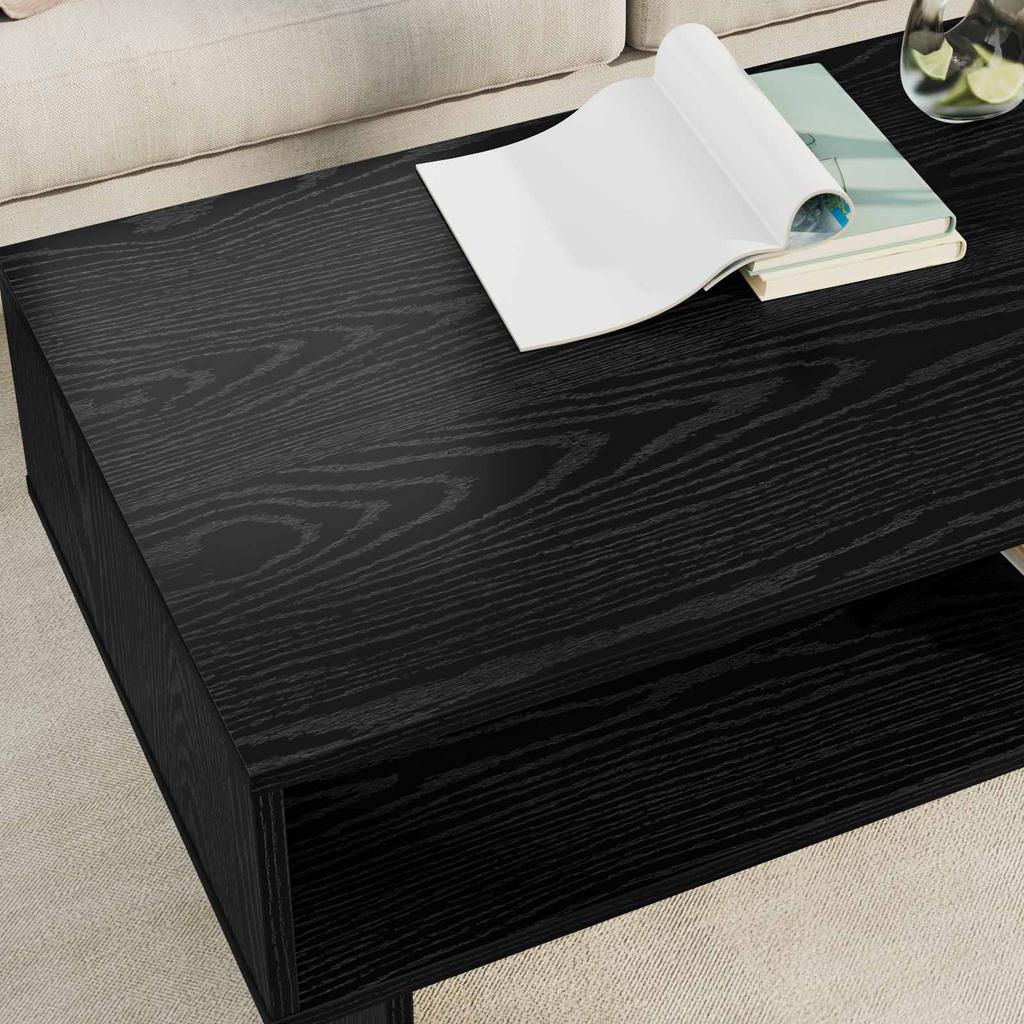 Coffee Table Black Oak Effect 100 X 46 X 35 Cm Engineered Wood