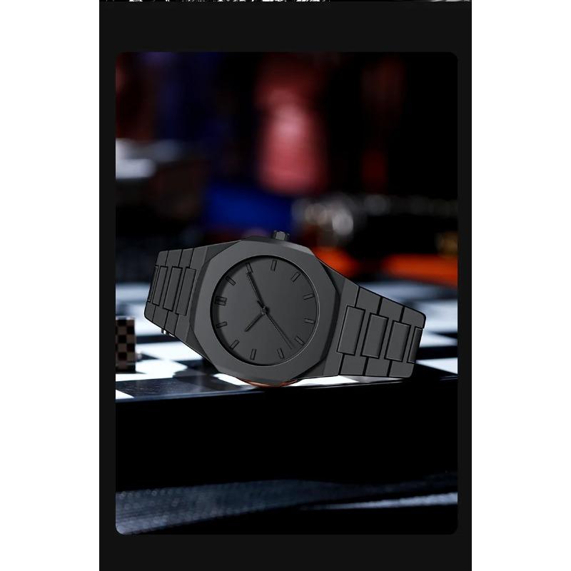 Lightweight Plastic Band Case Full Black Watch for Men Classic Simple Reloj Quartz Wristwatch Male Man New Fashion Style Clock
