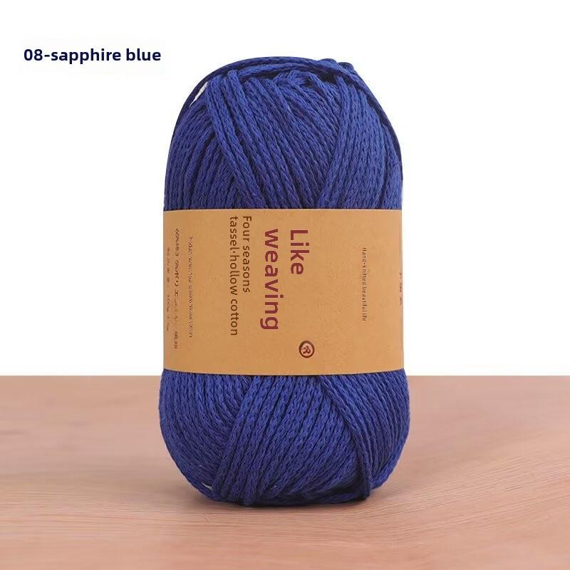 Round 2mm Cotton-Linen Yarn for DIY Crochet Bags & Hats