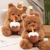 30cm Cute Birthday Hat Teddy Bear Stuffed Toy Girlfriend Valentine's Day Gift for Kids Room Bedroom Decor Favor Birthday Gifts