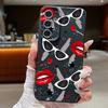 Cool Kiss Lips Print Case For Samsung A18 A57 A37 A17 A56 A36 A26 A16 A55 A35 A25 A15 A54 S21 FE S22 S23 S24 Plus S25 S26 Ultra Silicone Cover