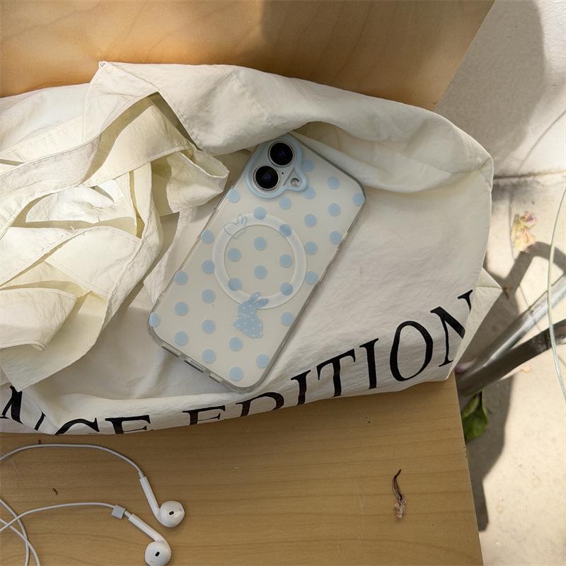 

Polka Dot Rabbit Magnetic Stand Case for iPhone 17/16 Pro Max/15 Pro iPhone 17