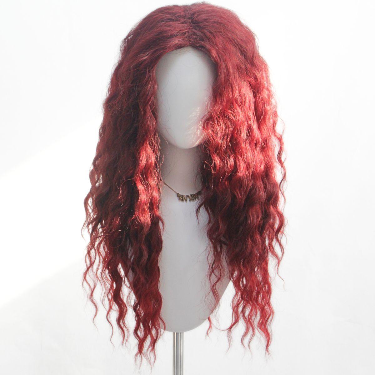 

30-дюймовый волнистый парик винно-красный длинный кудрявый парик с пробором посередине кудрявые синтетические волосы эксклюзивная укладка для женщин костюмированная вечеринка вино красного