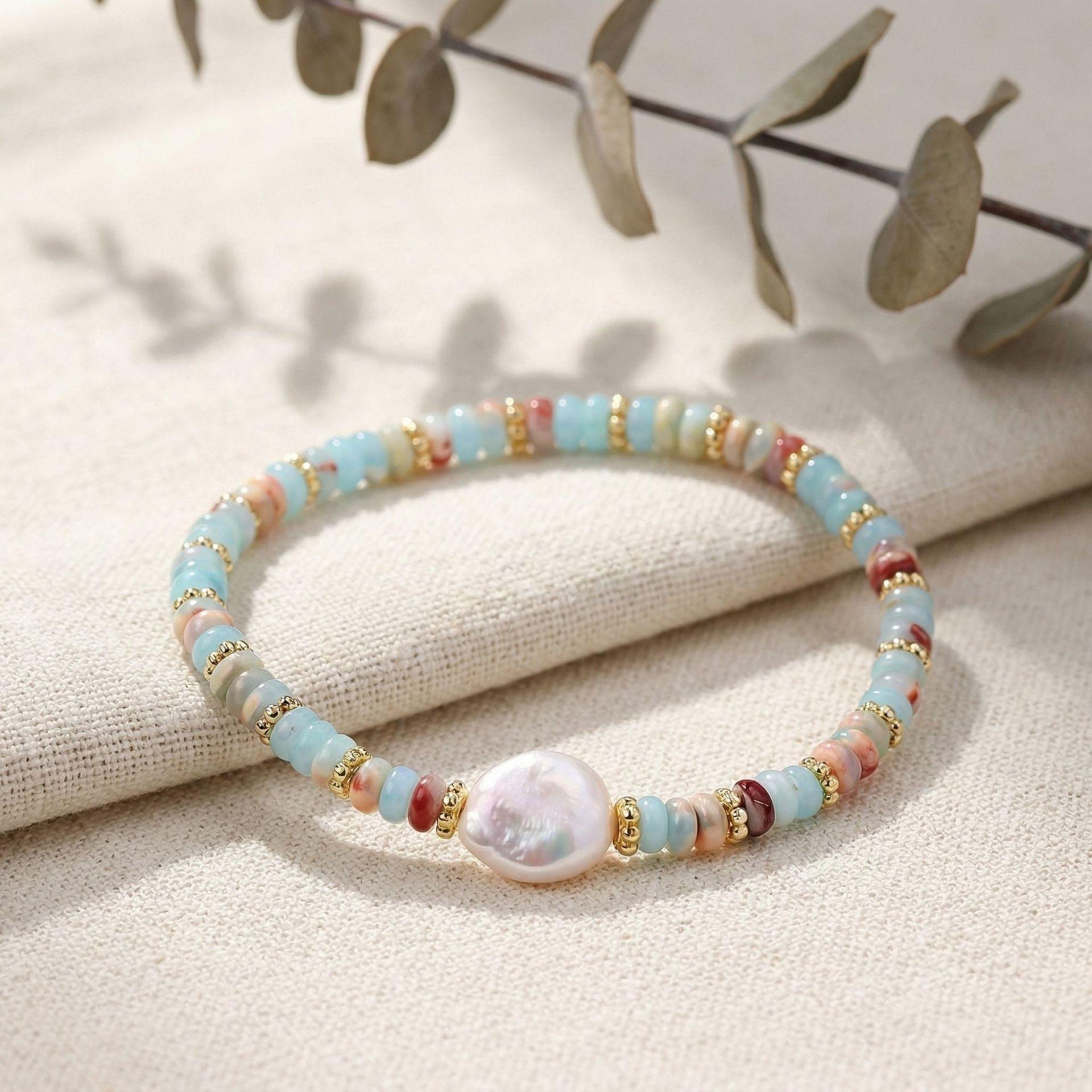 

Shoushan Stone Beaded Freshwater Pearl Bracelet for Women, New Chinese Style, Light Luxury, Niche, Versatile, Friendship Pearl Bracelet Jewelry