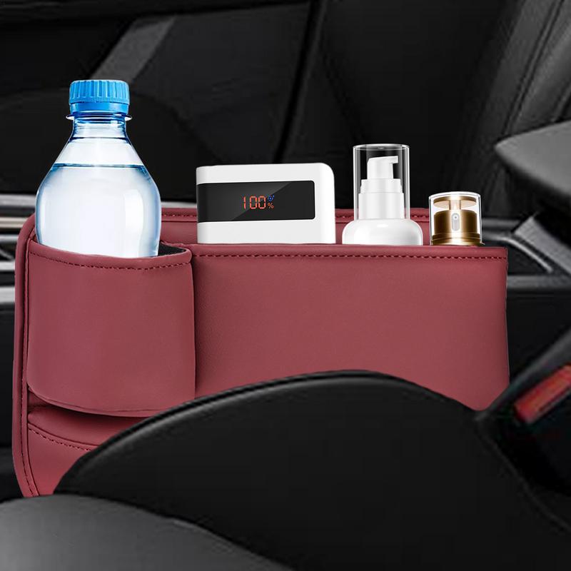 Car Seat Slot Storage Box Side Seat Filler Multipurpose Storage Box Leather Crevice Storage Organizer For Car Seat Slot Filler