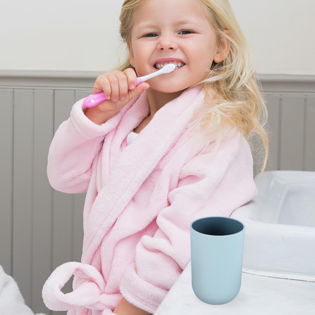 4Pcs Plastic Toothbrush Tumblers Bathroom Mugs Curved Edge Easy Grip Sturdy Mouthwash Cups Stackable Multipurpose Home Travel