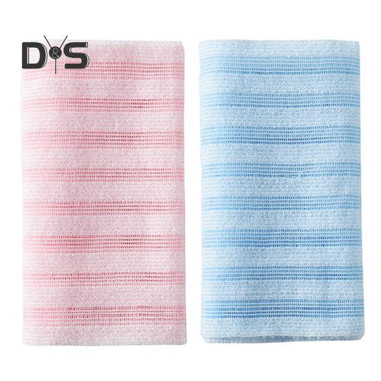 

2 шт. отшелушивающее полотенце для душа банное полотенце с пенящейся сеткой длинный полосатый дизайн скраб для спины быстросохнущие салфетки ручка скребок для душа розовый/синий