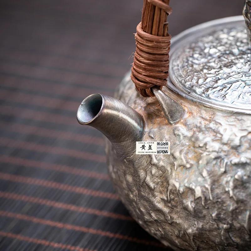 Ceramic Silver-plated Teapot 999 Sterling Silver Boiling Teapot Porcelain Gilt Health Tea Maker Kung Fu Tea Set Kettle