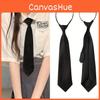 Womens Polyester Plain Color Tie With Slip On Design For Business Attire