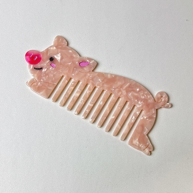 1PC New Acetate Hair Comb Wide Tooth Detangling Comb Cute Dog Swan Design Luxury Gift Quality Hair Brush