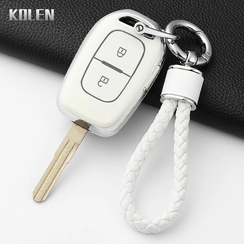 Fashion Tpu Car Key Case Cover For Renault Kwid Traffic Symbol Sandero Logan Lodgy Dokker Dacia Duster 2 3 Buttons Protector Fob