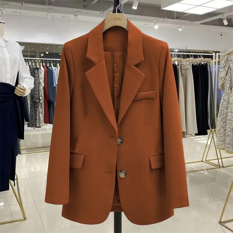 Spring and Autumn New Blazer Women's Casual Versatile Loose Design Top Solid Color Long-sleeved Suit