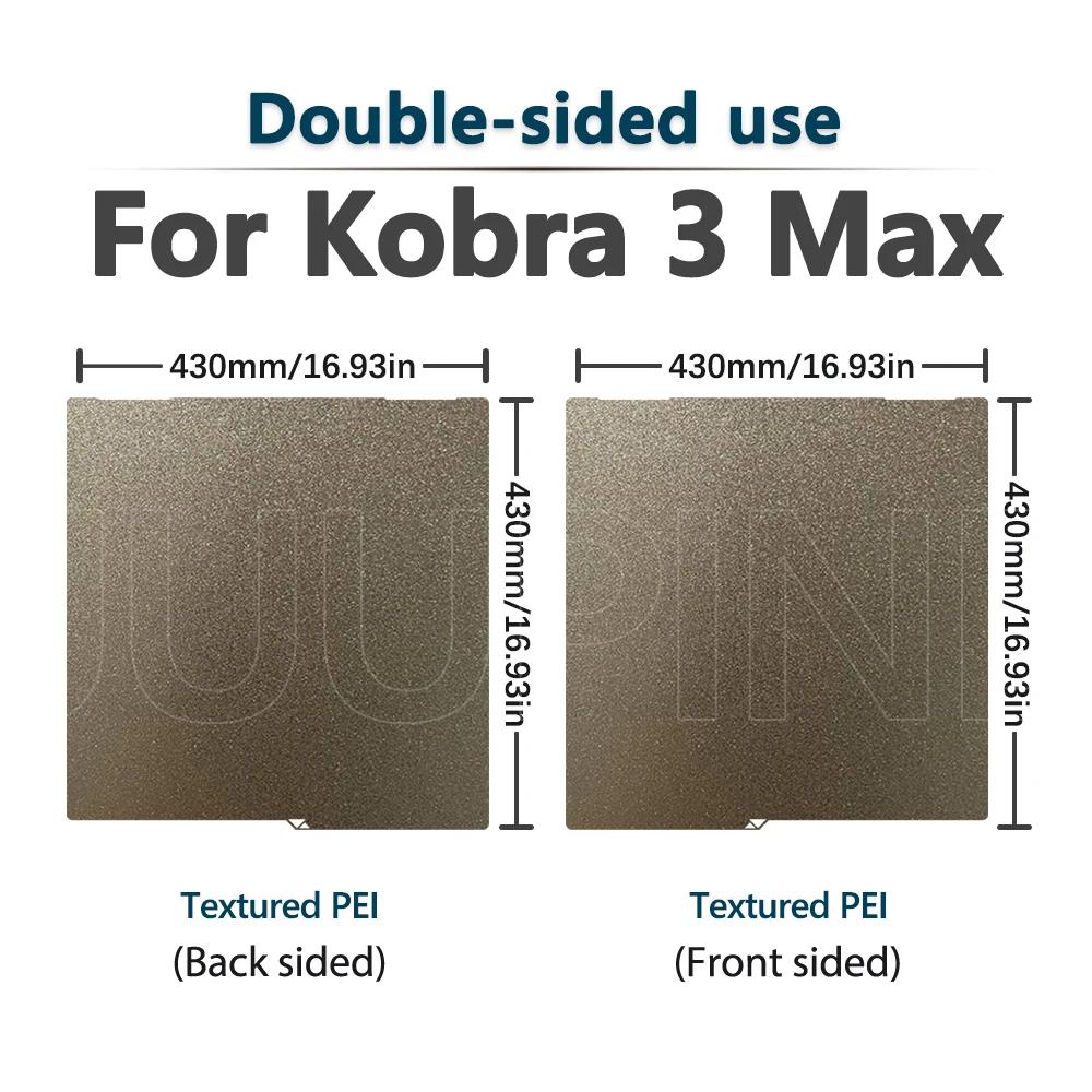For Anycubic Kobra 3 Max Build Plate 420x420 Pei Plate Dual Sided Frosted PEI Powder Coating 3d Printer Kobra 3 Max Accessories