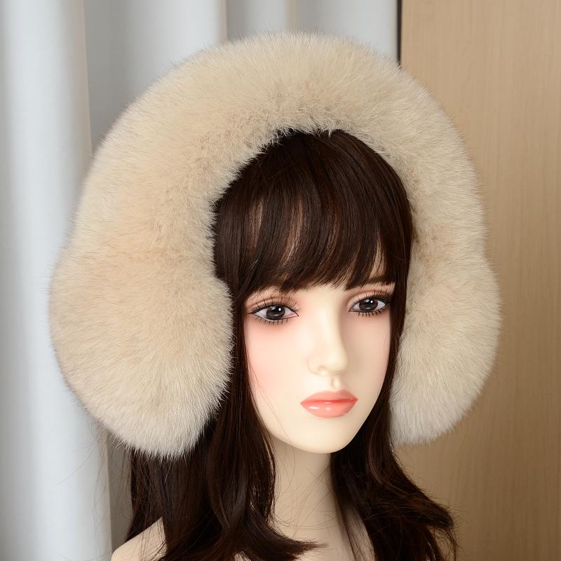 Women's Cute Fox Fur Earmuffs - Warm Winter Ear Warmers