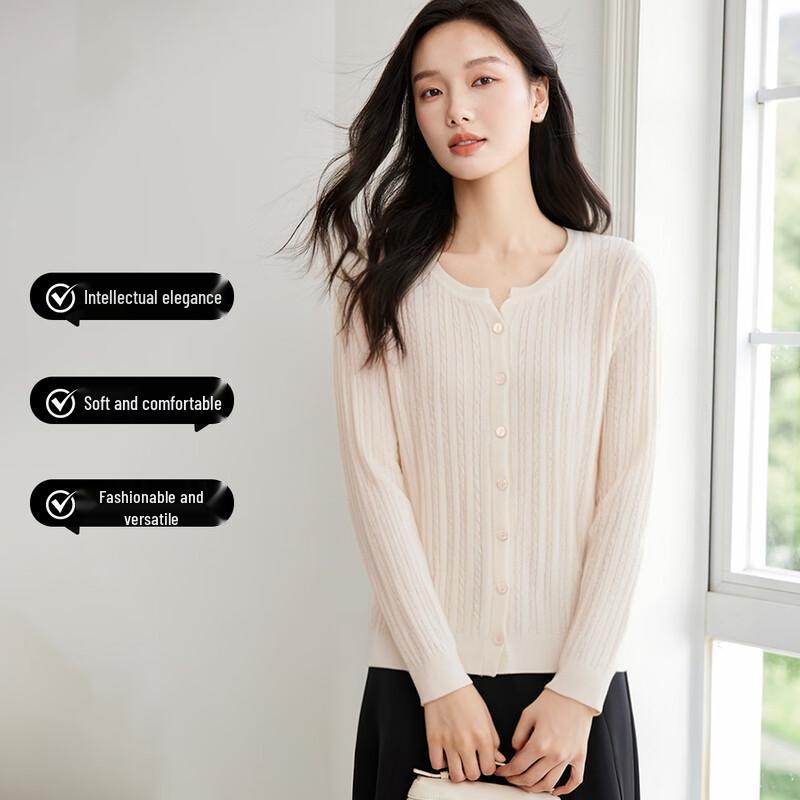 

Handu Yishe Women s Round Neck Long Sleeve Knit Cardigan One Size F