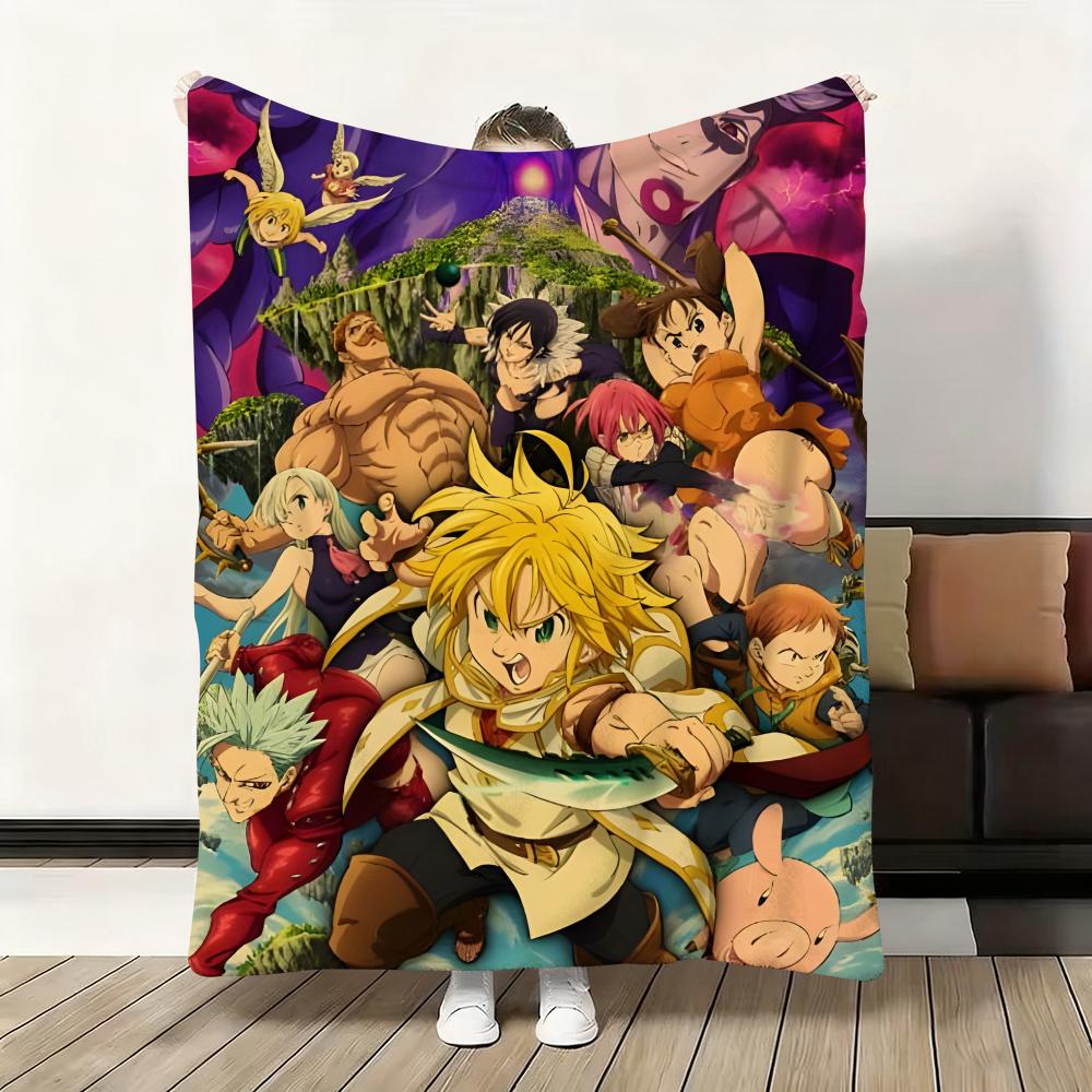 Anime S-Seven Deadly Sins Throw Flannel Fluffy Soft Blanket Warm Skin-Friendly Throw For Sofa Bed Office Nap Winter