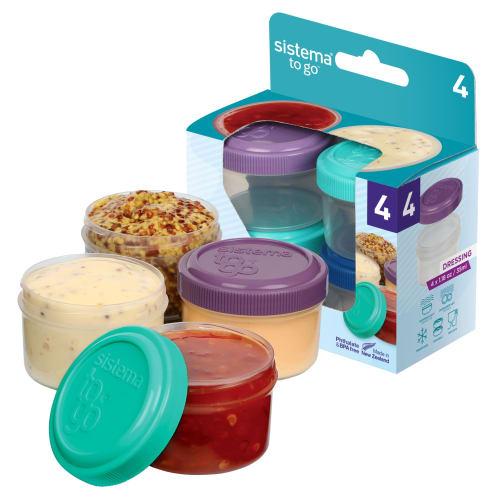 Sistema Dressing Pots To Go Containers - 4 x 35 ml by Sistema