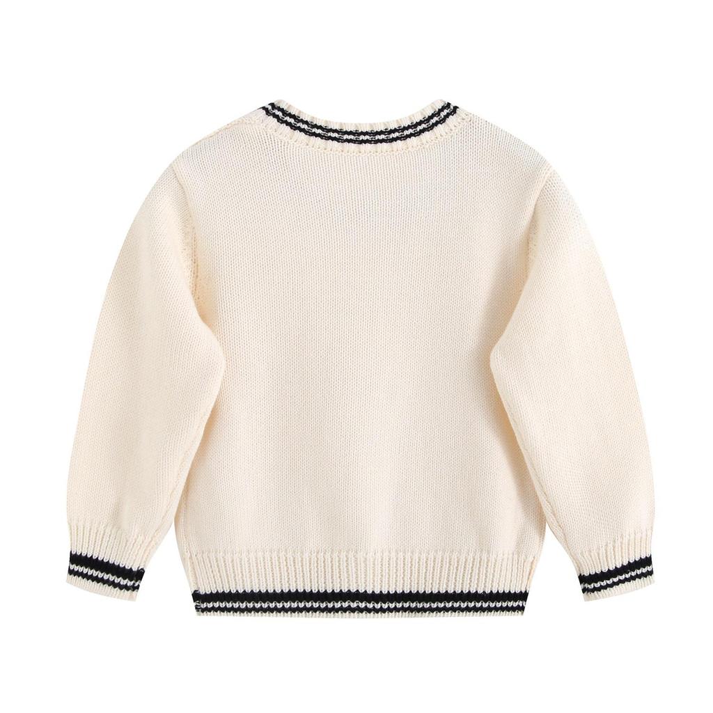 Unisex Korean Style 100% Cotton Knit Cardigan for Boys – Spring/Autumn Casual Baby Sweater