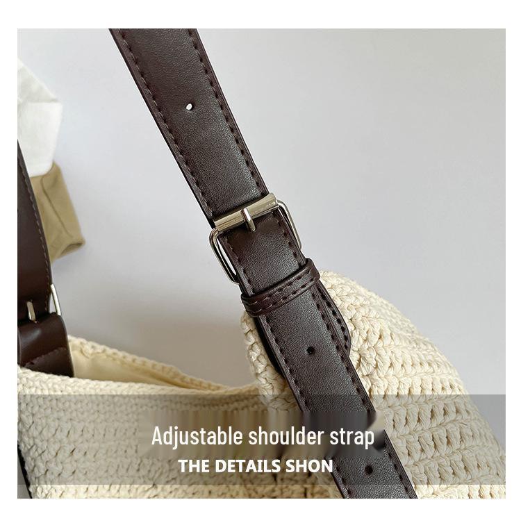Stylish Large-Capacity Woven Beach Bag - Versatile Fashion and Daily Commute Underarm Accessory