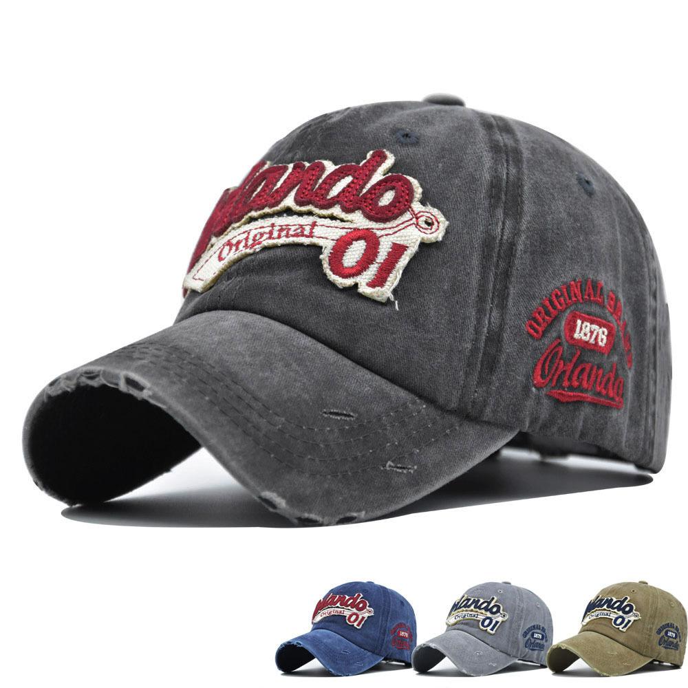 2024 New Designer Orlando Embroideried Washed Cotton Baseball Cap Chapeau Homme Vintage Men's Snapback Caps Gorras Para Mujer
