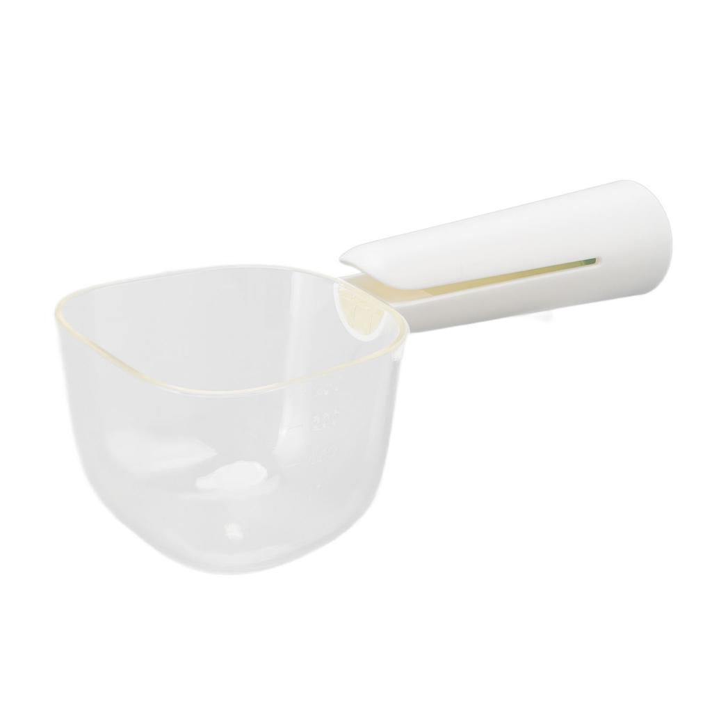 Pet Food Scoop Transparent Clear Scale Food Grade Dog Food Shovel with Clip Handle for Puppy Cat White