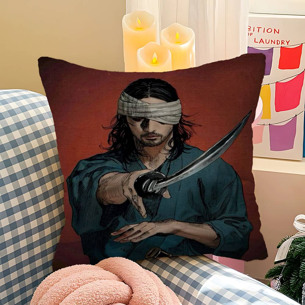 Anime Miyamoto Musashi Vagabond Bushido Warrior Pillow Cover Sofa Cushion Cover Home Room Decoration Children Gift