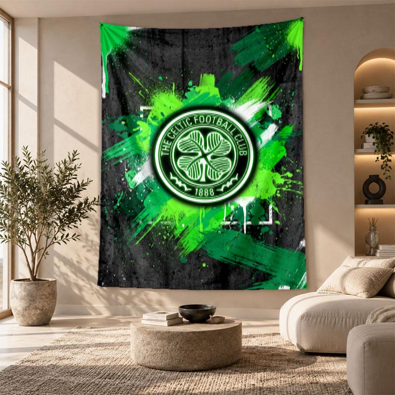 Decorative Tapestry,Celtic FC Printed Wall Art, Lightweight Wall Hanging For Bedroom Background