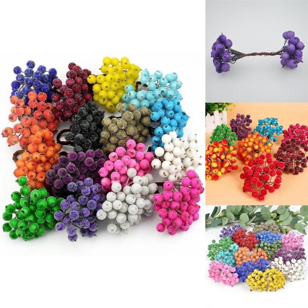 Mini Weihnachts-Schaum Vereiste Frucht Künstliche Stechpalmenbeere Blume Für Elegante Heimdekoration