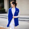 Women's Thickened Wool Knit V-neck Cardigan Vest - Pure Wool, Loose Outerwear Sweater for Autumn/Winter