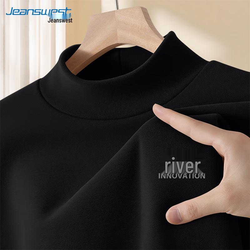 Jeanswest Men's Thermal High-Neck Long Sleeve T-Shirt