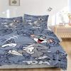 3pcs Tom Cat Bedding Set - 1 Soft Quilt Cover + 2 Pillowcases, Machine Washable - Suitable for All Seasons, Perfect Gift for Family and Friends.F095