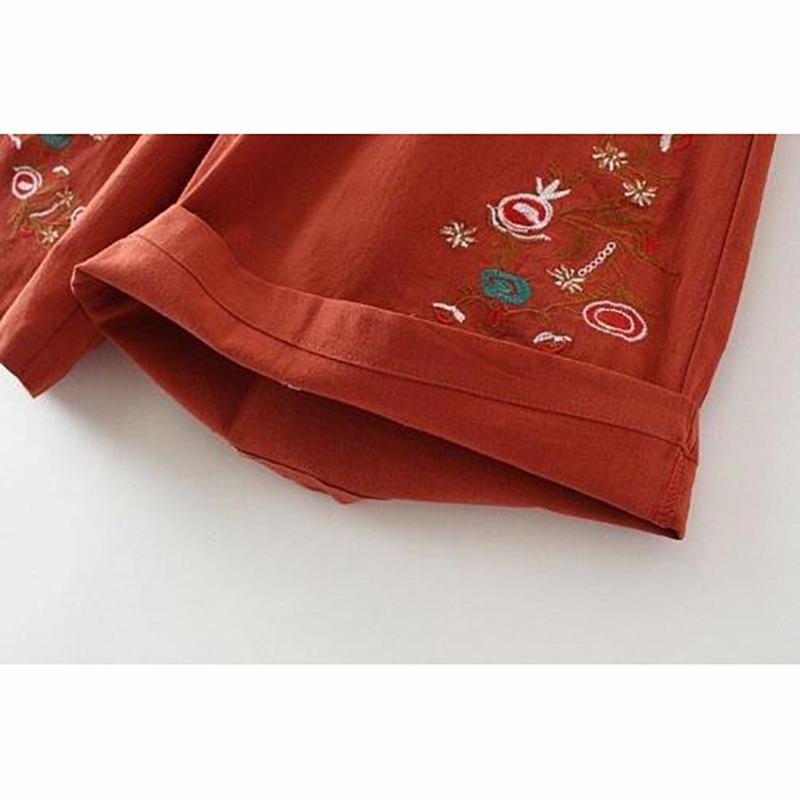 Spring Women Wide Leg Pants Fashion Summer Casual Solid Embroidery Straight Sleeve High Waist Loose Drawstring Pocket Cotton Trousers