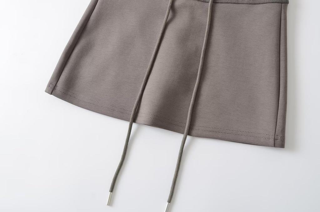 Syvent Sweatshirt Mini Short Skirt with High Waist and Stylish and and Solid Colors Women's Skirt, A-Line A-Line Straps, Cute, Simple, Casual,