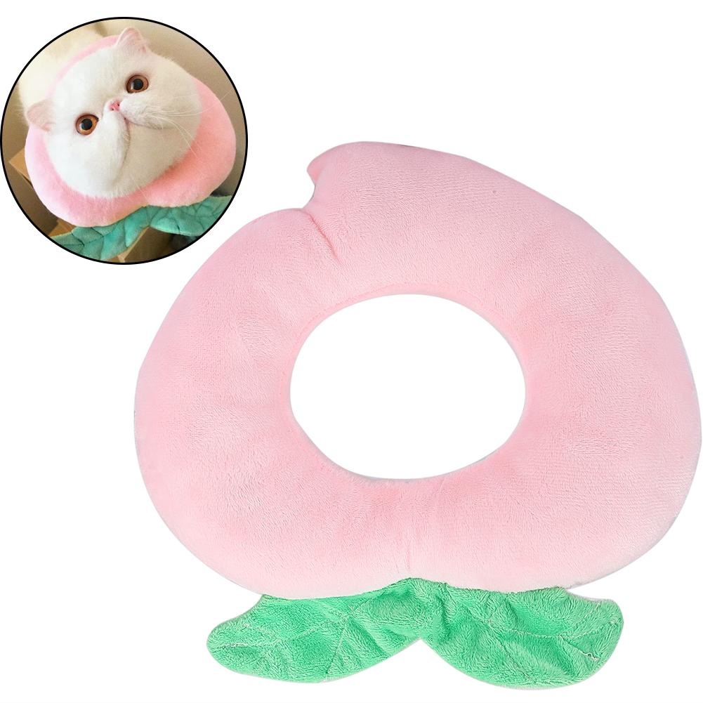 Polyester Sponge Peach Pet Anti Bite Collar Neck Recovery Wound Elizabeth Ring for Cats