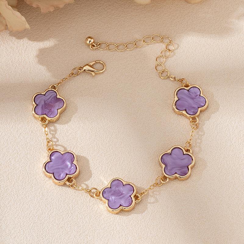 Stylish And Elegant Lucky Five-Petaled Flower Bracelet Female, Five-Leaf Flower