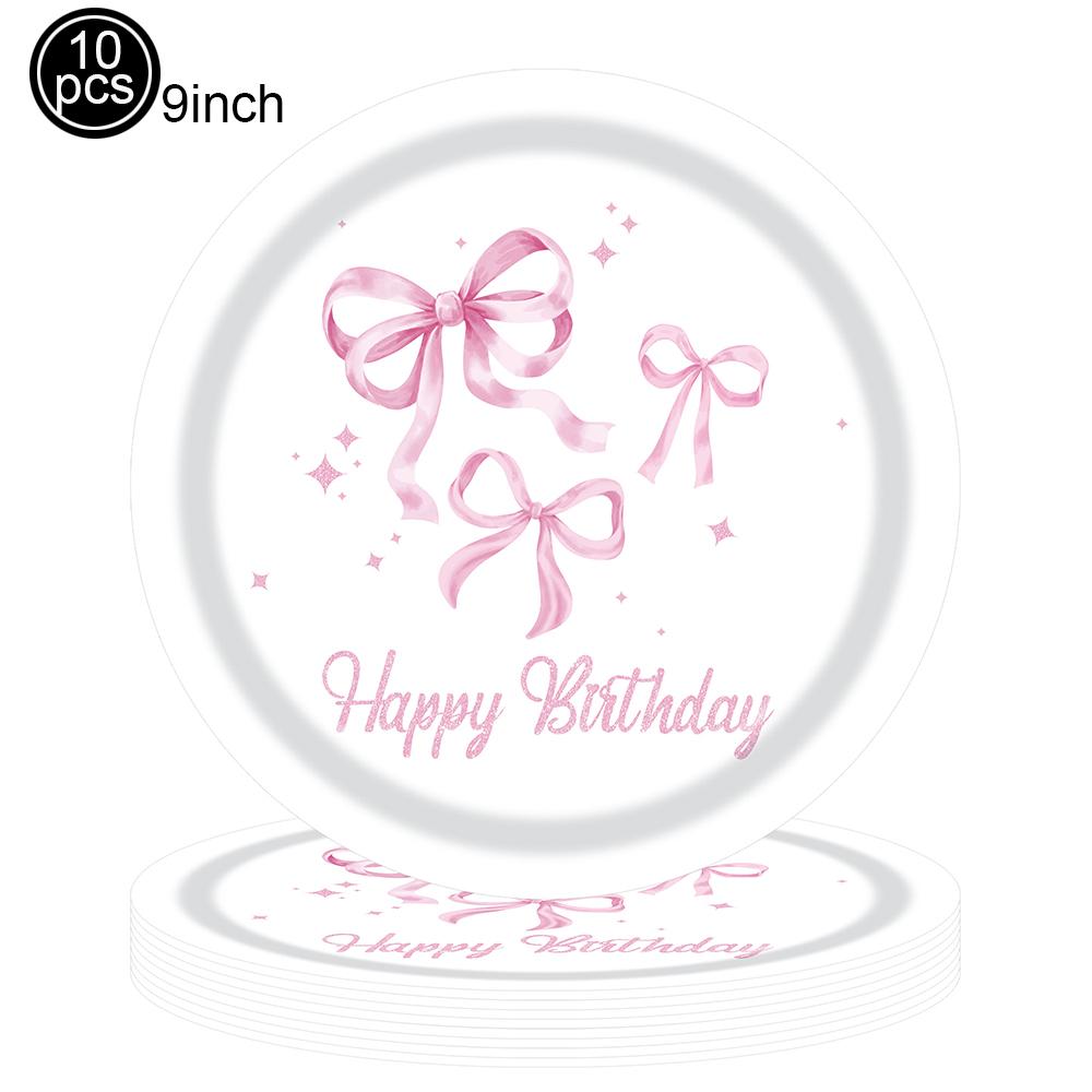 6/12pcs Pink Bow Acrylic KeyChains Coquette Bow Birthday Party Decorations Supplies Gifts for Kids Girls Pink Bow Party Favors