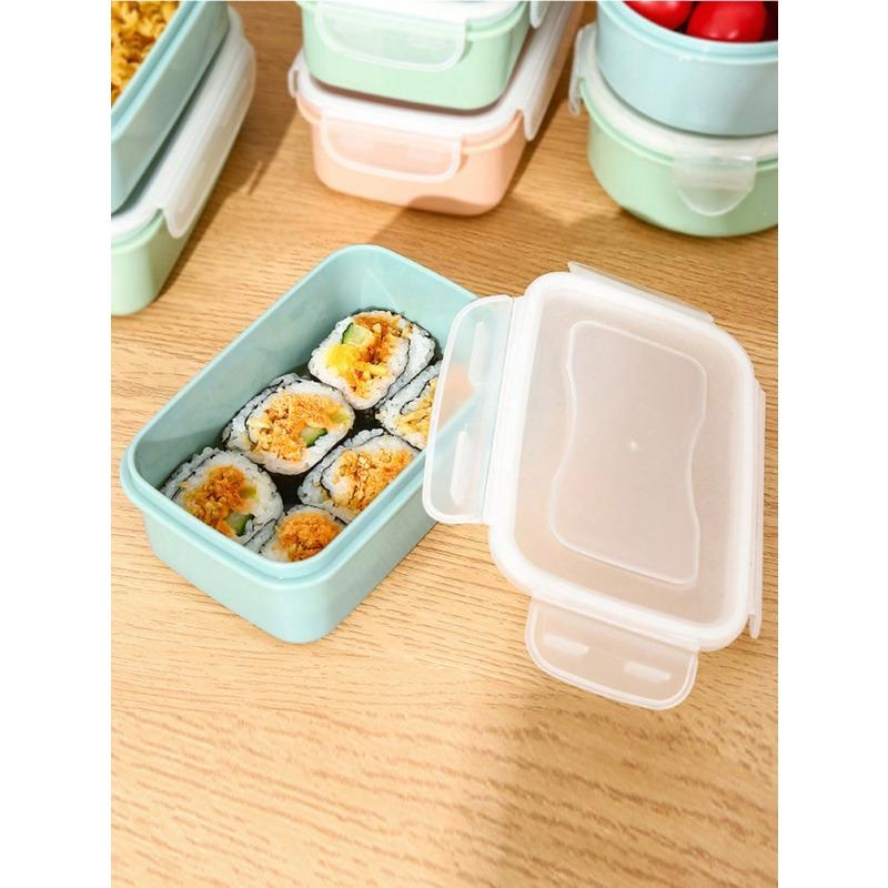 Kitchen Refrigerator Microwave Safe Plastic Lunch Box, Rectangular-Shaped Fresh-Keeping Box For Food Storage, Fruits & Snacks With Seal Cover, Kitchen