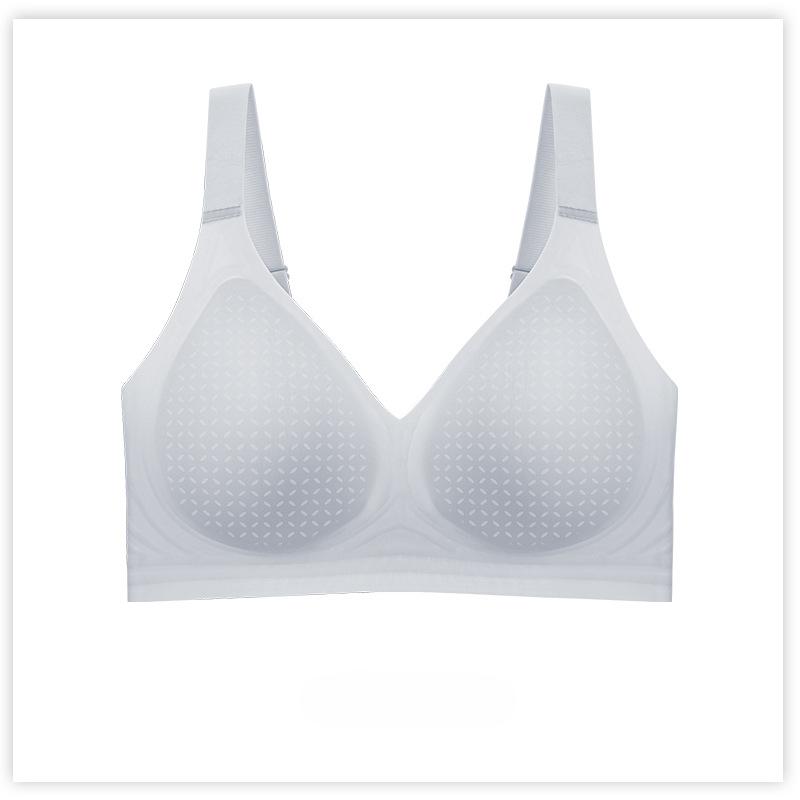 Seamless Bra Women's Thin Underwear Gathering and Tapering Breasts Anti-sagging Bra Breathable Large-sized Bra Without Underwire