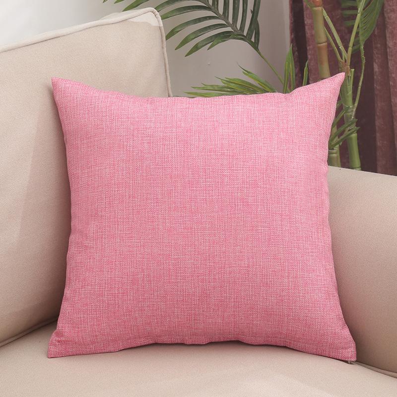 Simple Solid Color Pillow Linen Home Pillow Case Sofa Cushion