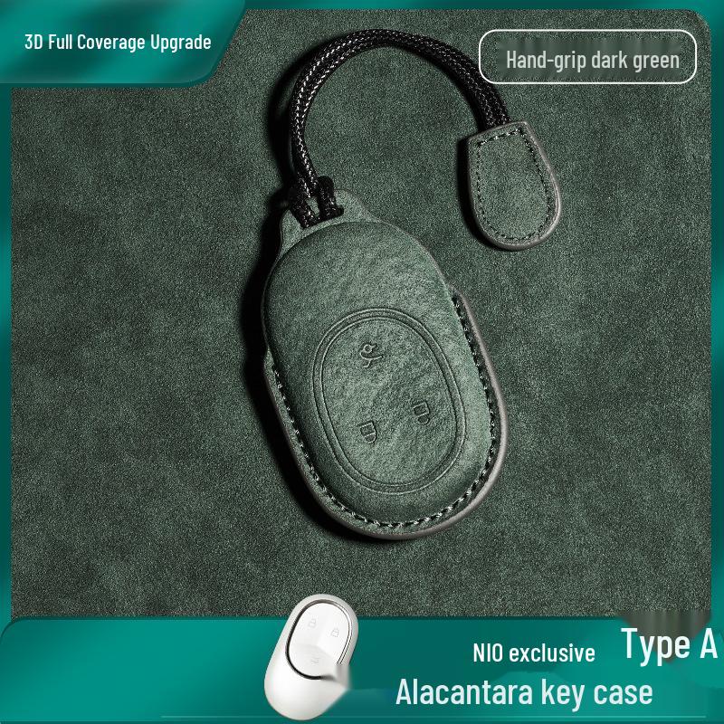 Nio Schlüsselhülle: Kompatibel mit ET5, ET7, ES6, ES7, ES8, EC6 - Nubuk Auto Schlüsselhülle mit Schnalle