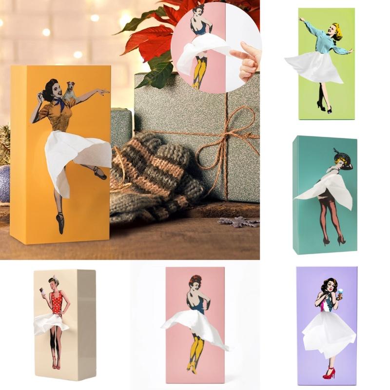 Adorable Marilyn Monroe Skirt Girl Tissue Box Cartoon Decorative Paper Holder