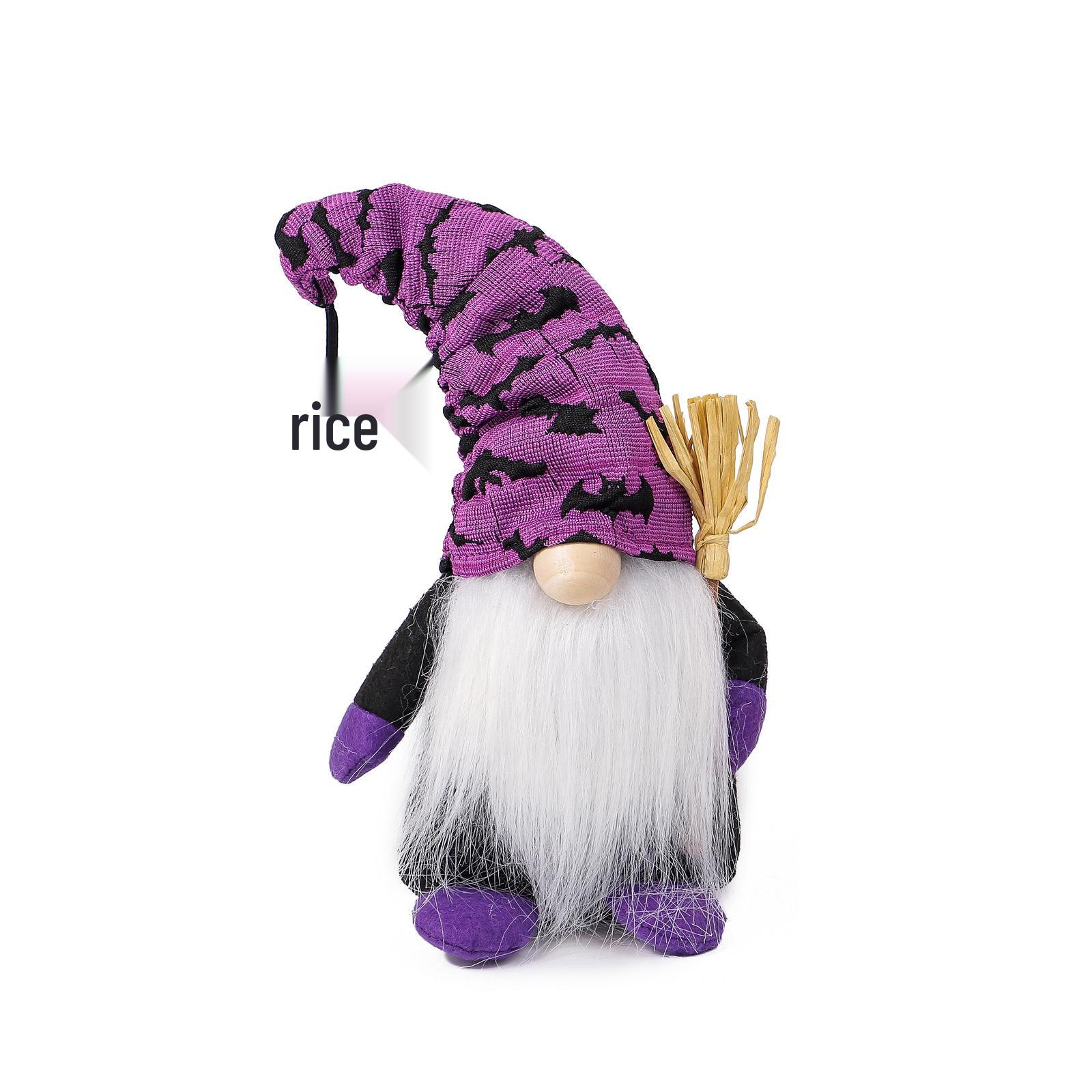 Faceless Halloween Gnome Figurines: Spooky Ornaments with Spiders & Bats
