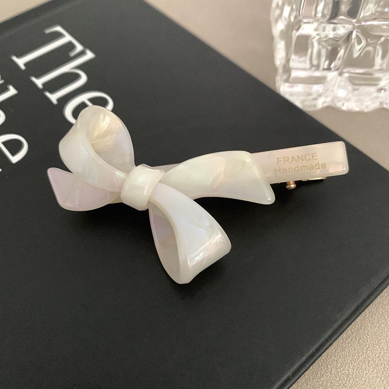 Koreanische Neue Retro Öl Eiscremefarbe Schleife Haarnadel Mode Essigsäure Entenschnabelspange Seitenpony-Spange Haarschmuck für Frauen
