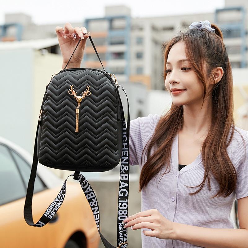 Backpack Versatile Fashion Niche Textured Women's Bag Large Capacity Mobile Phone Makeup Backpack