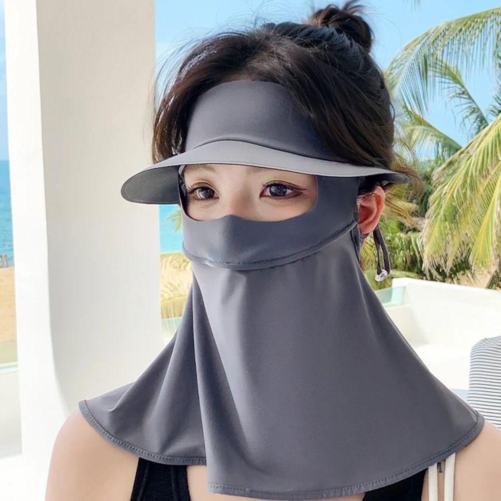 Ice Silk Sun Protection Mask UPF50+ Sunshade Face Mask New Anti-UV Neck Scarf Outdoor