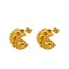 Advanced Earrings, Golden Twist C-shaped Earrings