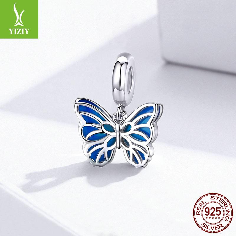 Ziyun S925 Silver Butterfly Pendant Beads for DIY Bracelet