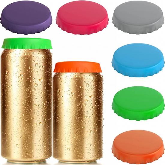 Silicone Soda Can Lids, 6 Pack BPA-Free Reble Silicone Can Covers, Can Stopper or Protector For Soda, Beer, Drink, Juice, Coke, Beverage, Fits