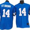 Mens 3rd Generation Detroit Lions 14 St. Brown Blue Football Jersey
