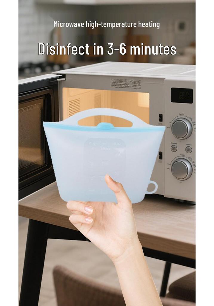 Silicone Microwave Steam Sterilization Bag for Baby Bottles, Pumps & Pacifiers